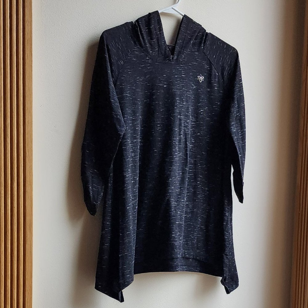 Harmony Balance Charcoal Gray/Black Speckled Hooded Jersey Size Small - Picture 2 of 13